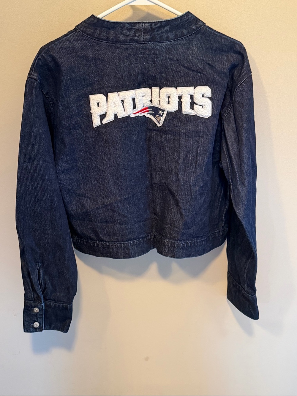 Zara X NFL Navy Blue Denim Patriots Jean Jacket